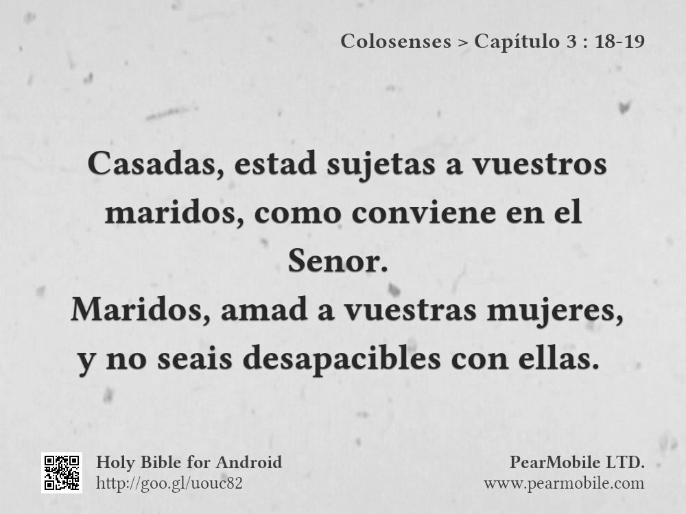 Colosenses, Capítulo 3:18-19